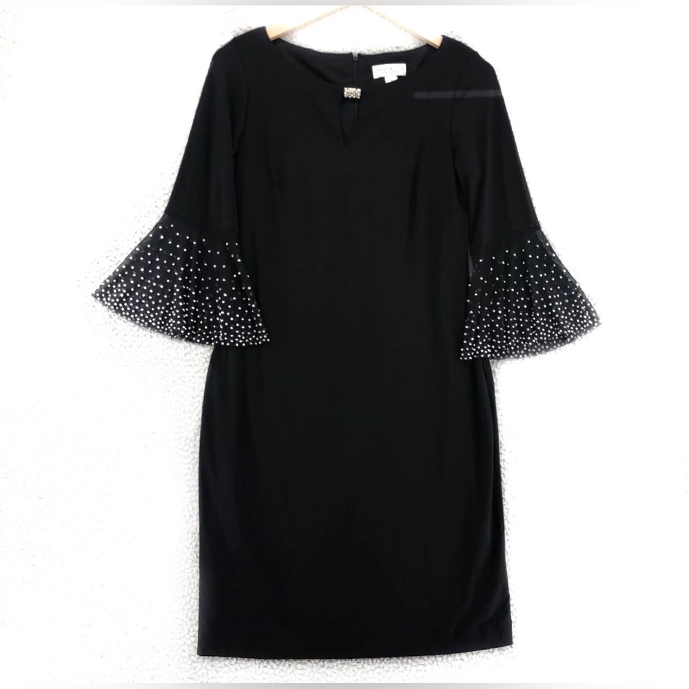 Jackie Jon black dress, size 12 , three quarter sleeve